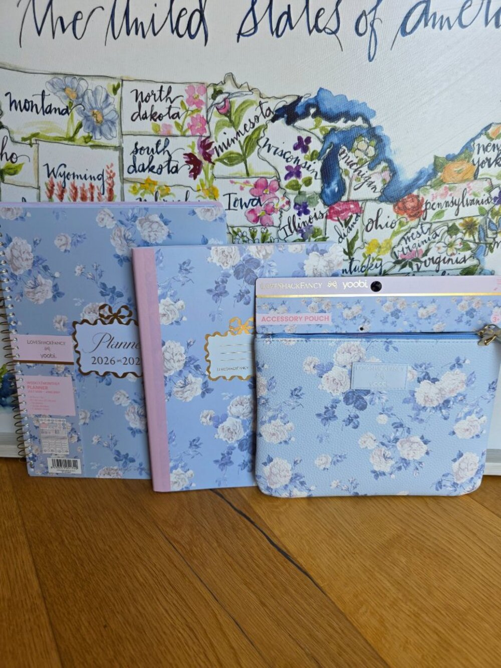 Blue LoveShackFancy Target Everblooming planner book whisper blue bundle 3 lot
